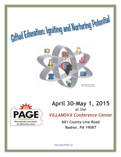 2015 PAGE Conference Program - Pennsylvania Association for