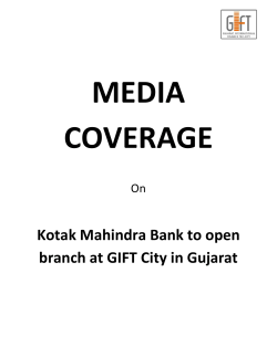 Kotak Mahindra Bank to open branch at GIFT City in Gujarat