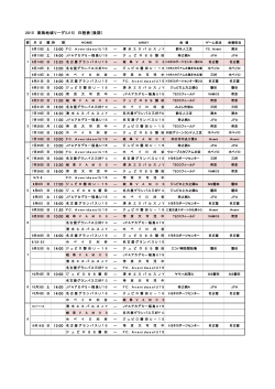 2015 æ±æµ·å°åãªã¼ã°(U15) æ¥ç¨è¡¨ï¼å¾æï¼ 11:00 ã 14:00 å¸ 11:00 å¸