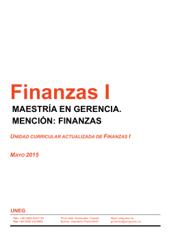 Finanzas I - Inicio - Gilberto Antonio Moreno