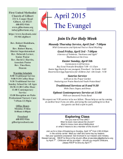 April 2015 The Evangel - First United Methodist Church of Gilbert