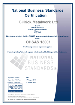 18001 Certificate - Gillrick Metalwork Ltd