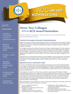 2015 Award Nomination Guidelines