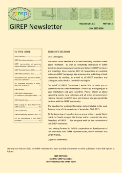 new GIREP Newsletter (No.56, May 2015)
