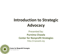 Advocacy Planning to Achieve Your Goals