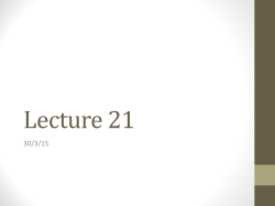 Lecture 21 - More on SQL