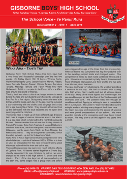Te Panui Kura - Gisborne Boys` High School