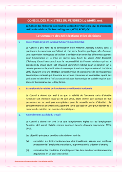 27 Mars 2015 - Government Information Service