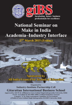 Seminar Brochure -Make in India - Gitarattan International Business