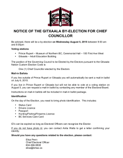 notice of the gitxaala by-election for chief councillor