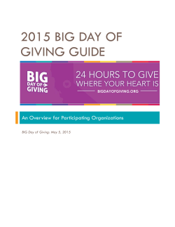 2015 BIG DAY OF GIVING GUIDE