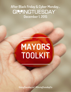 COMMUNICATIONS TOOLKIT - What is GivingTuesday?