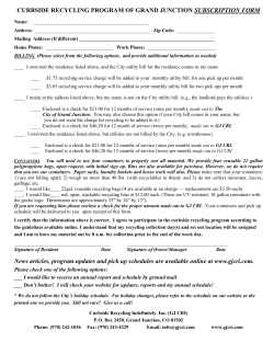 Residential Agreement Form