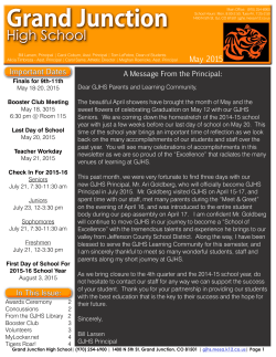 may 2015 newsletter - Grand Junction High School