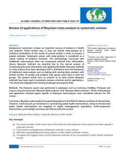 Review of applications of Bayesian meta
