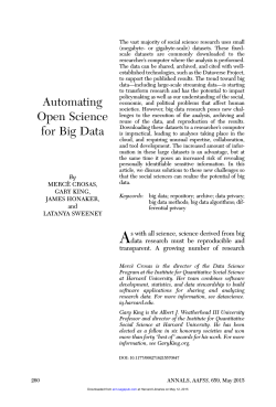 Automating Open Science for Big Data - Gary King