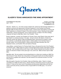Glazer`s Texas Announces Fine Wine Appointment