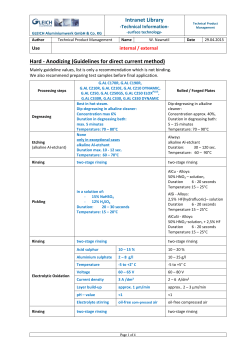 Guidelines for hard-anodizing G.AL