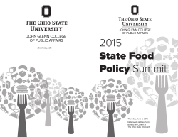 2015 Food Policy Summit Program - John Glenn School of Public
