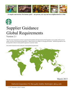 Supplier Guidance Global Requirements