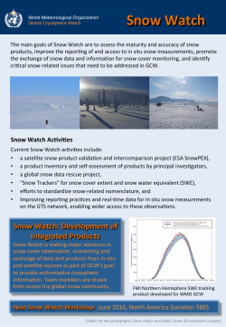 Snow Watch - Global Cryosphere Watch