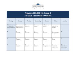 Program Class Schedule/Calendar group 3