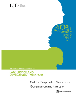 Call for Proposals - Guidelines: Governance and the Law