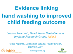 Evidence linking hand washing to improved child feeding outcome