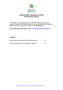 Awards Criteria - Global Centre for Healthy Workplaces
