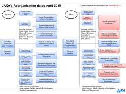 JAXA`s Reorganization dated April 2015