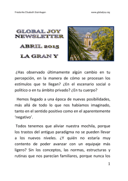 Newsletter Global Joy Abril 2015