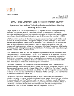 LIXIL Takes Landmark Step in Transformation
