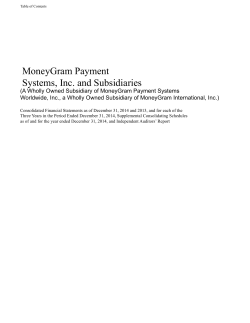 MoneyGram Payment Systems, Inc. and Subsidiaries