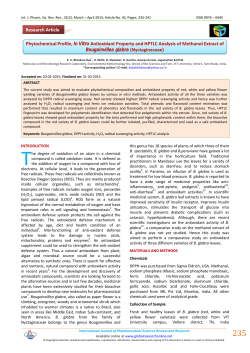 Phytochemical Profile, In Vitro Antioxidant Property and HPTLC