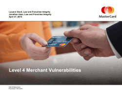 to view the presentation - MasterCard Global Risk Leadership