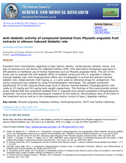 Anti-diabetic activity of compound isolated from Physalis angulata