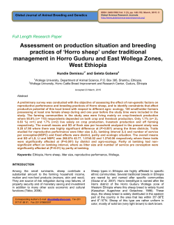 Assessment on production situation and breeding practices of `Horro