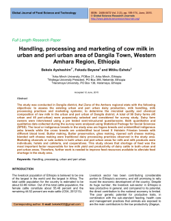 Handling, processing and marketing of cow milk in urban and peri