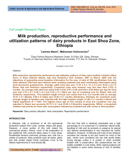 Milk production, reproductive performance and utilization patterns of