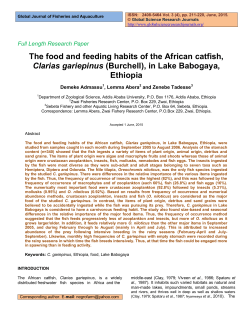 The food and feeding habits of the African catfish, Clarias gariepinus
