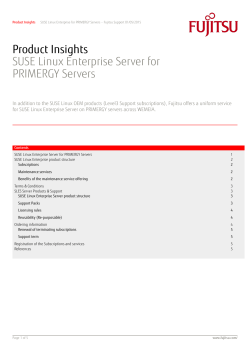 SUSE Linux Enterprise Server for PRIMERGY servers