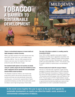 A Barrier to Sustainable Development - Campaign for Tobacco