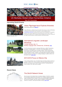 May 2015 - Global Urban Humanities Initiative