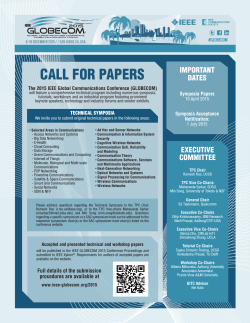 CALL FOR PAPERS - ieee globecom 2015