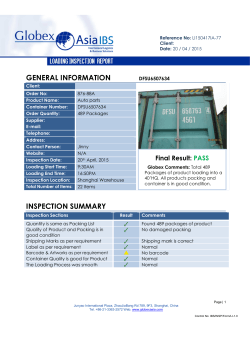 GENERAL INFORMATION INSPECTION SUMMARY