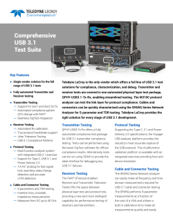Comprehensive USB 3.1 Test Suite Datasheet