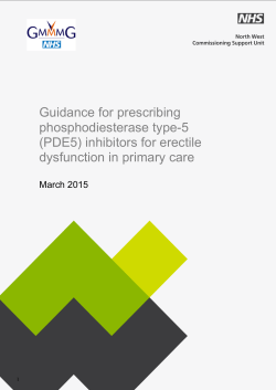 Guidance for prescribing phosphodiesterase type-5 (PDE5)