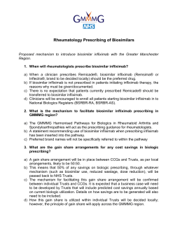 Rheumatology Prescribing of Biosimilars