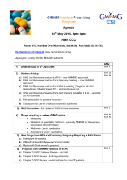 GMMMG Interface Prescribing Subgroup Agenda 14 May 2015, 1pm