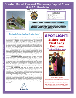 Current Newsletter - Greater Mt. Pleasant Missionary Baptist Church